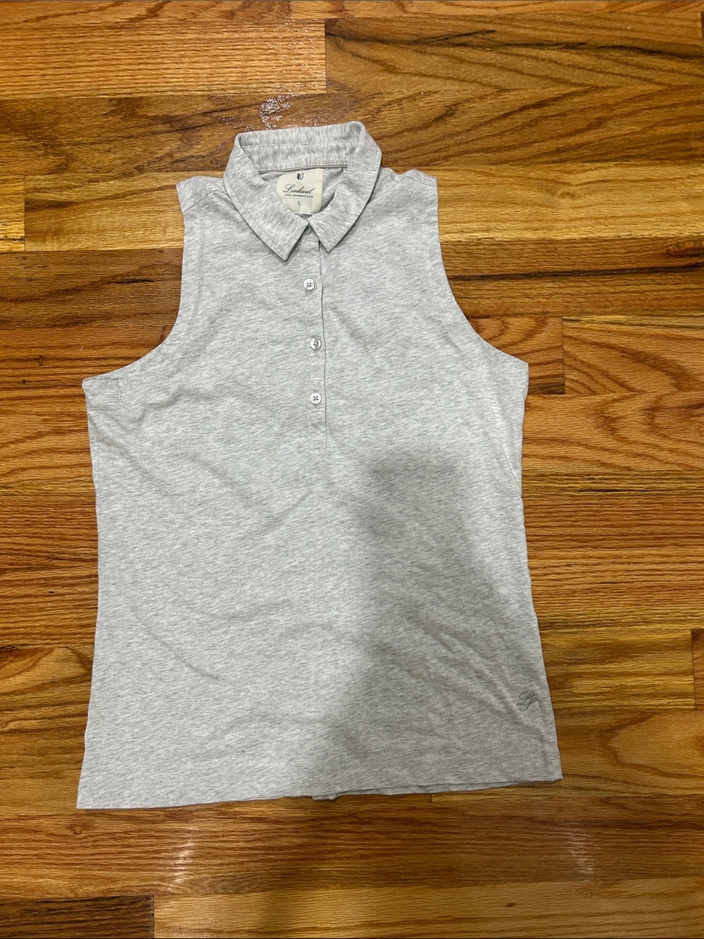 Linksoul Light Gray Sleeveless Polo Tank